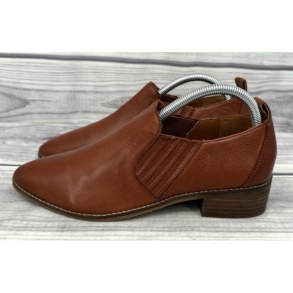 LUCKY BRAND LENCI LOW PROFILE LEATHER ANKLE BOOTIES Women's Size 9.5 M BRANDY